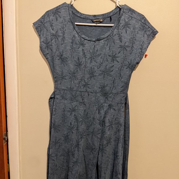 Toad& Co Cue Wrap short sleeve dress blue flower XS - Picture 1 of 5